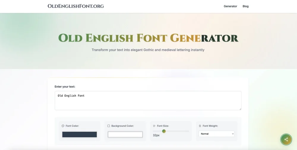 Product screenshot of old english font — Productivity Tools