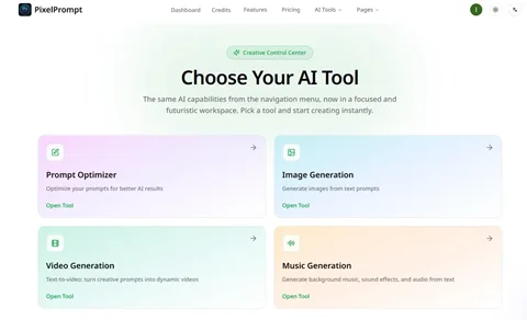 Product screenshot of PixelPrompt — AI Tools
