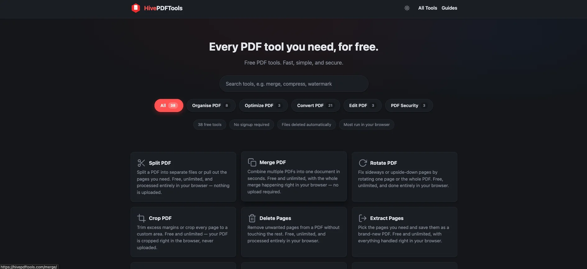 Product screenshot of Hive PDF Tools