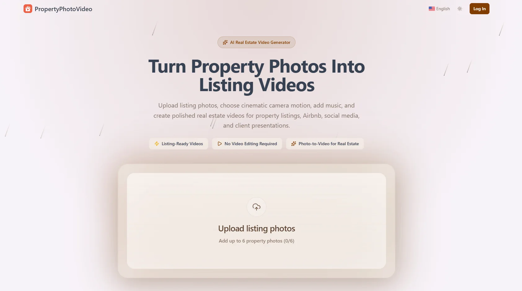 Product screenshot of PropertyPhotoVideo — AI Tools