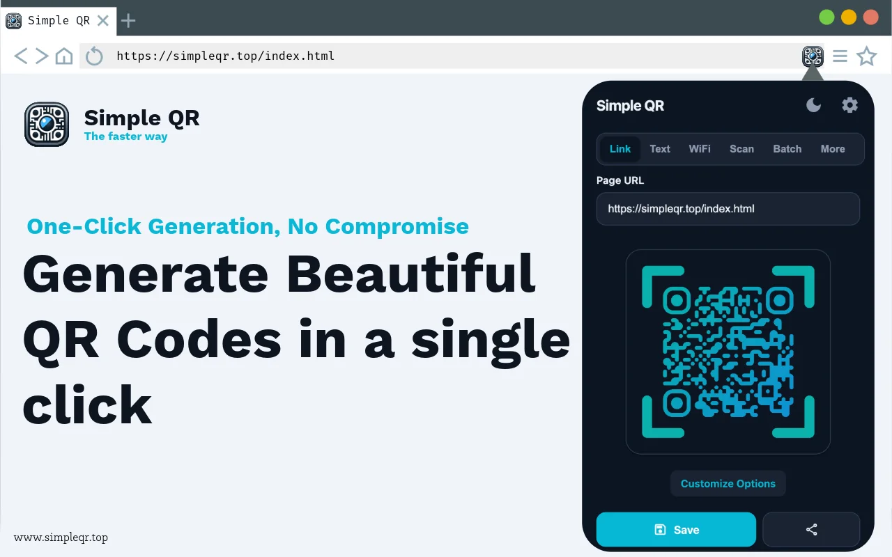 Product screenshot of Simple QR Code Generator — Chrome Extensions