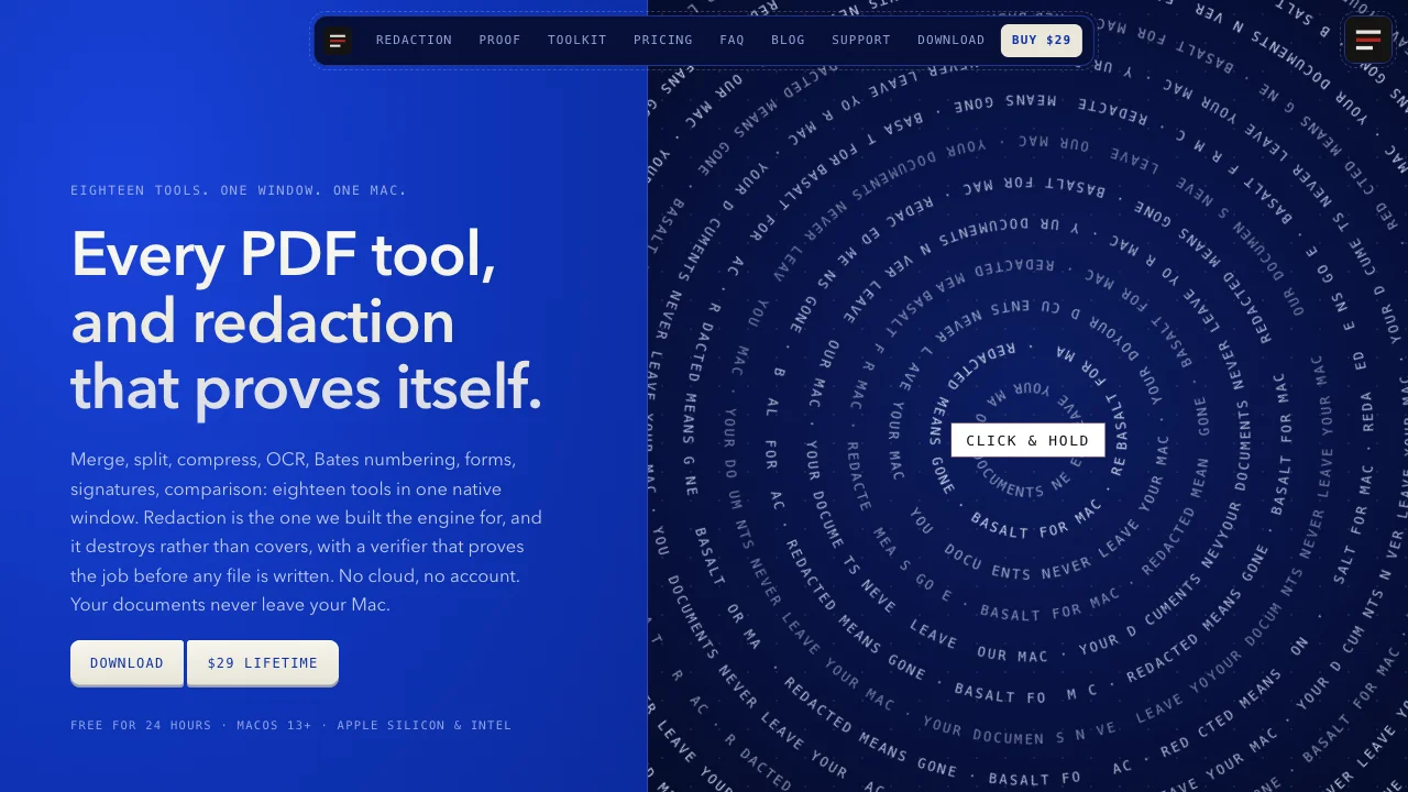 Product screenshot of Basalt — PDF Tools