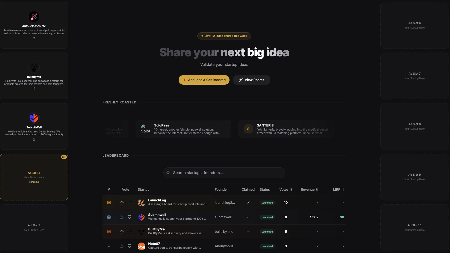 Product screenshot of LaunchLog — Tool Directories