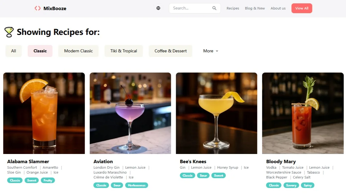 Product screenshot of MixBooze — Education Tools