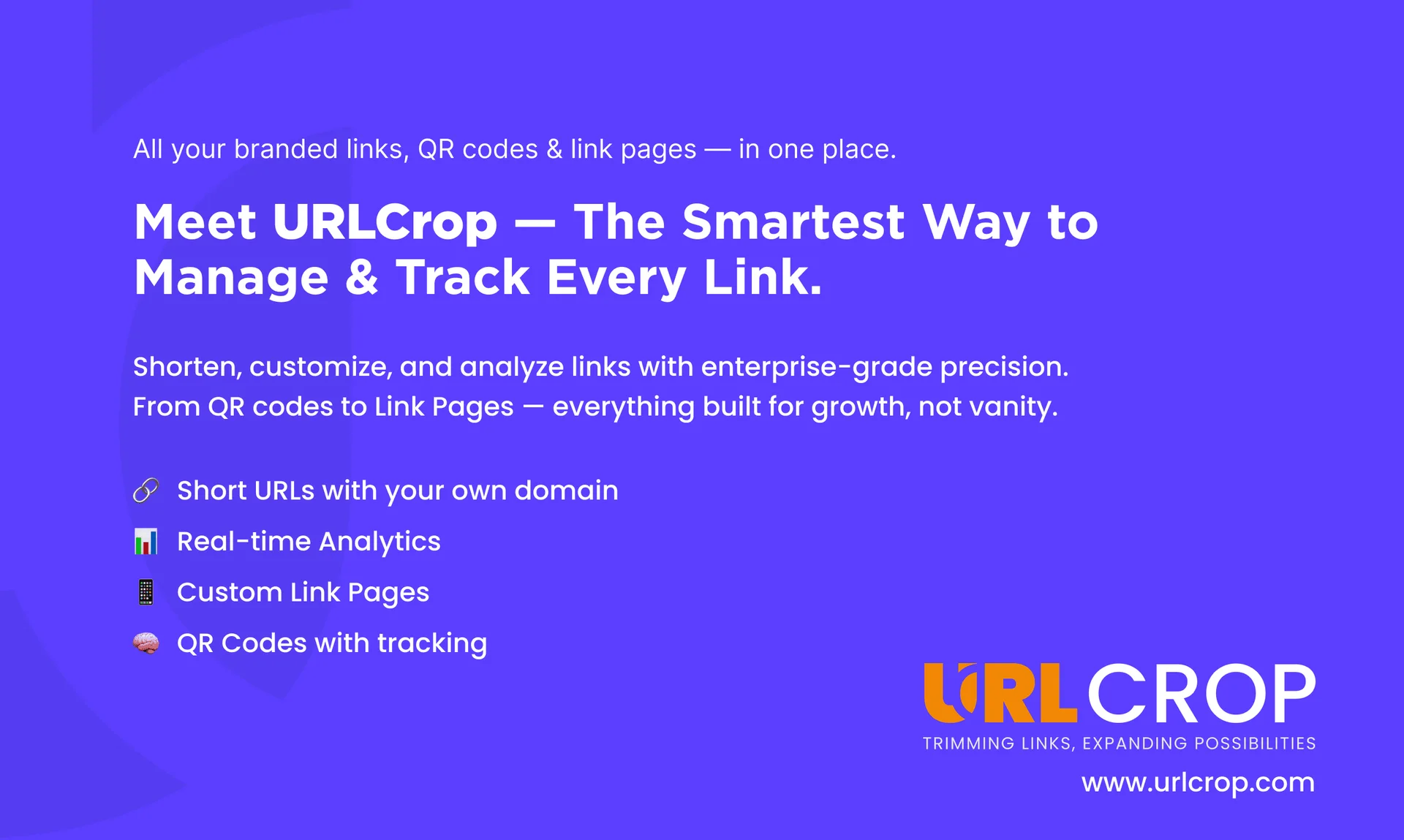 Product screenshot of URLCrop — Marketing Tools