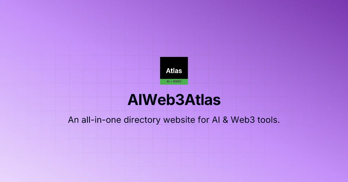 Product screenshot of AIweb3Atlas — Tool Directories
