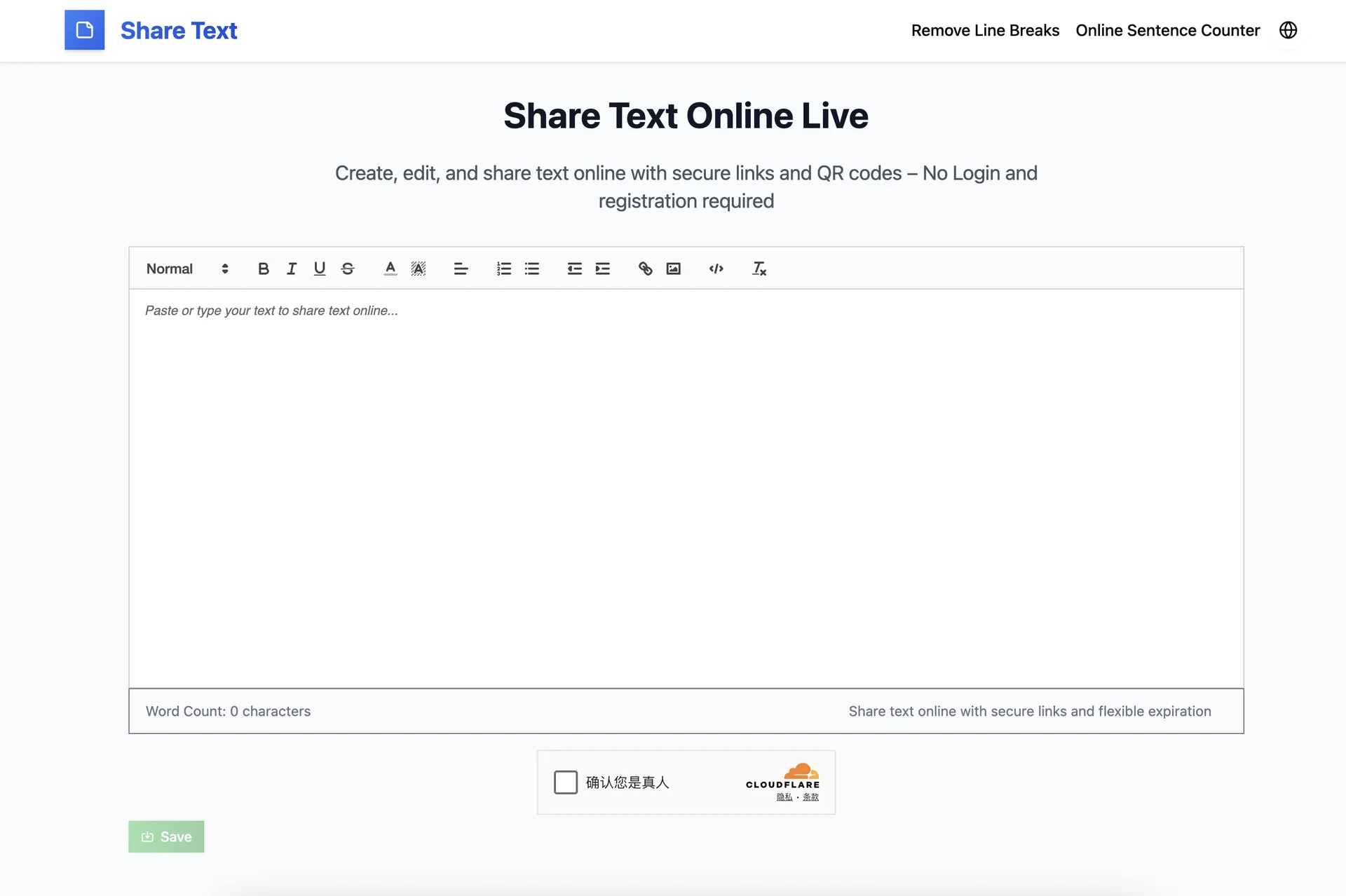Product screenshot of Share Text Online — Writing Tools