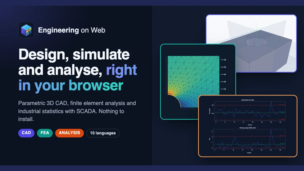 Product screenshot of Engineering on Web — Design Tools