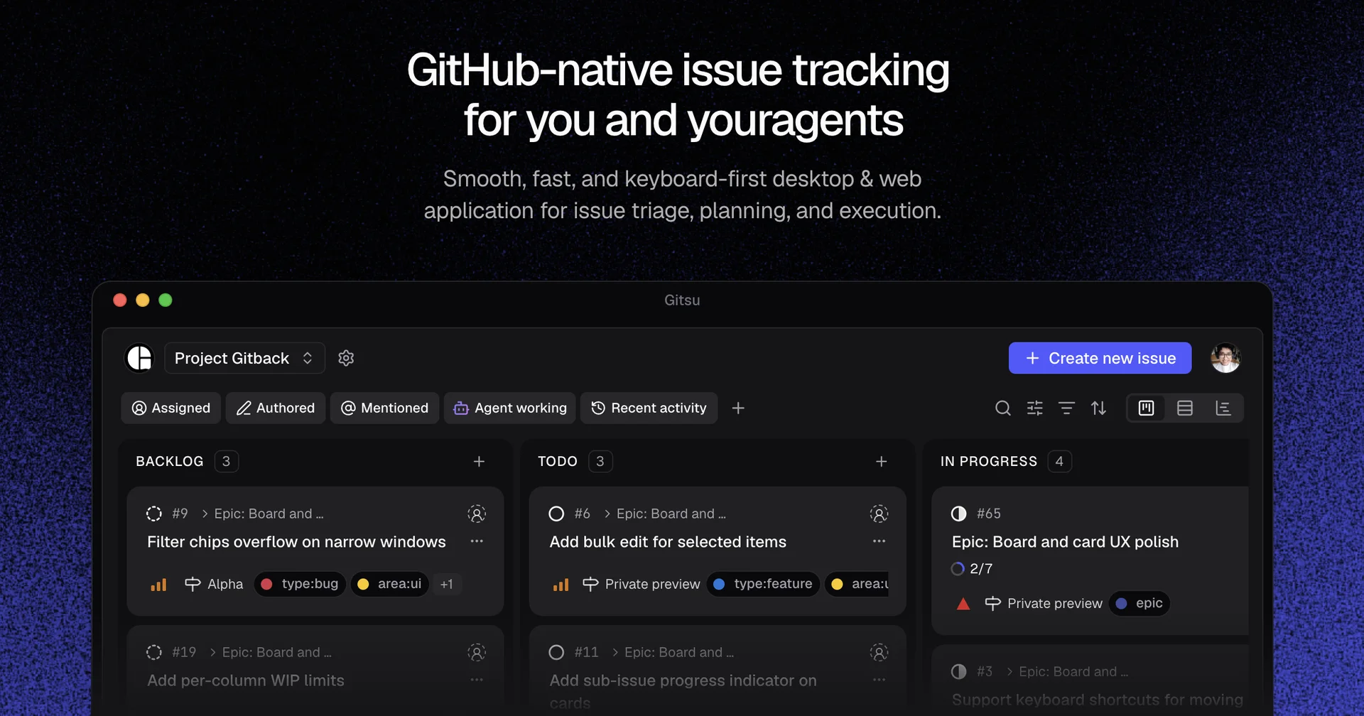 Product screenshot of Gitsu.app — Productivity Tools